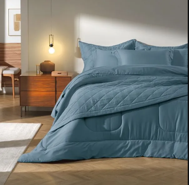 Lençol de Elástico Avulso 300 Fios 100% Algodão Bossa Índigo - Image 2