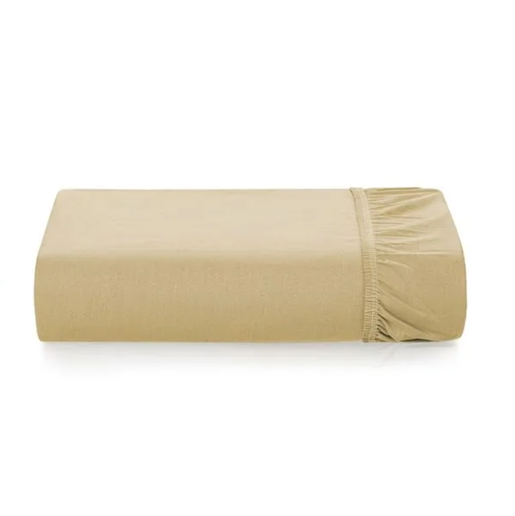 Lençol de Elástico Avulso 300 Fios 100% Algodão Bossa Dourado