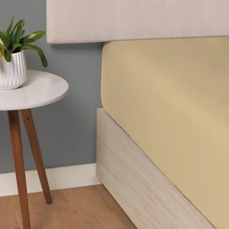 Lençol de Elástico Avulso 300 Fios 100% Algodão Bossa Dourado - Image 2